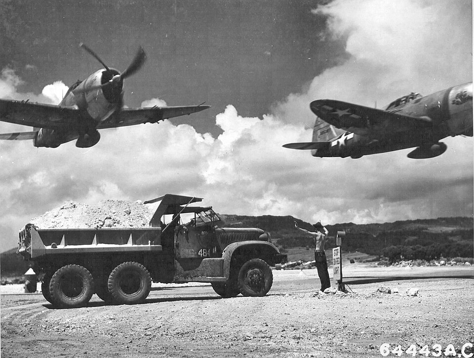 318th Fighter Group P-47 Thunderbolts East Field Saipan 1944