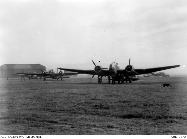 455 Squadron RAAF Hampden at RAF Wigsley circa 1942 AWM SUK10370