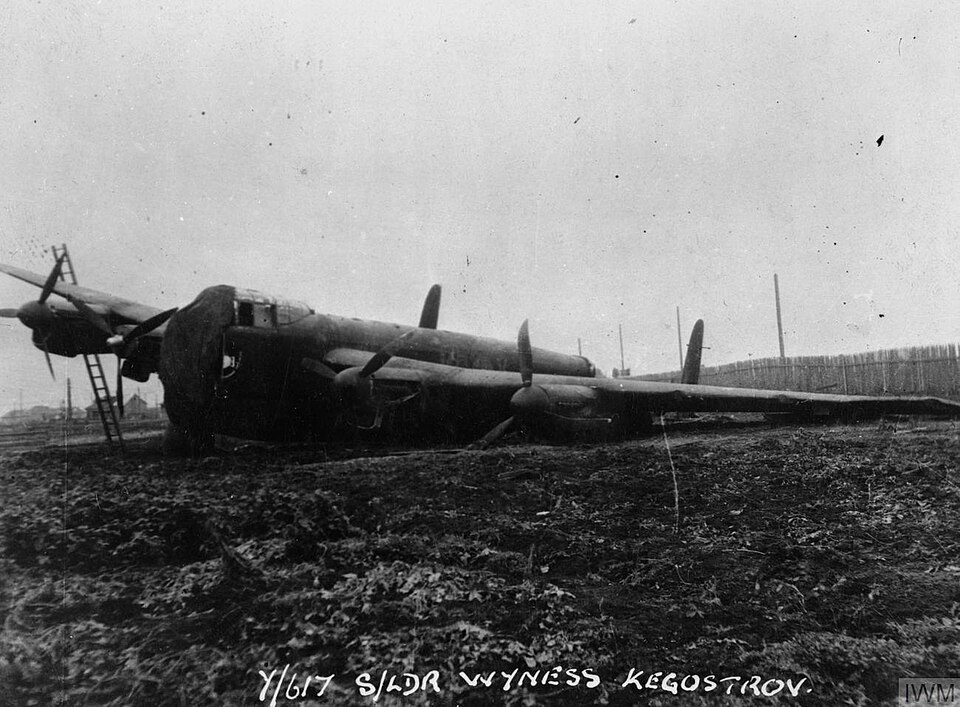A No 617 Squadron Lancaster which crashed in the USSR during Operation Paravane in 1944