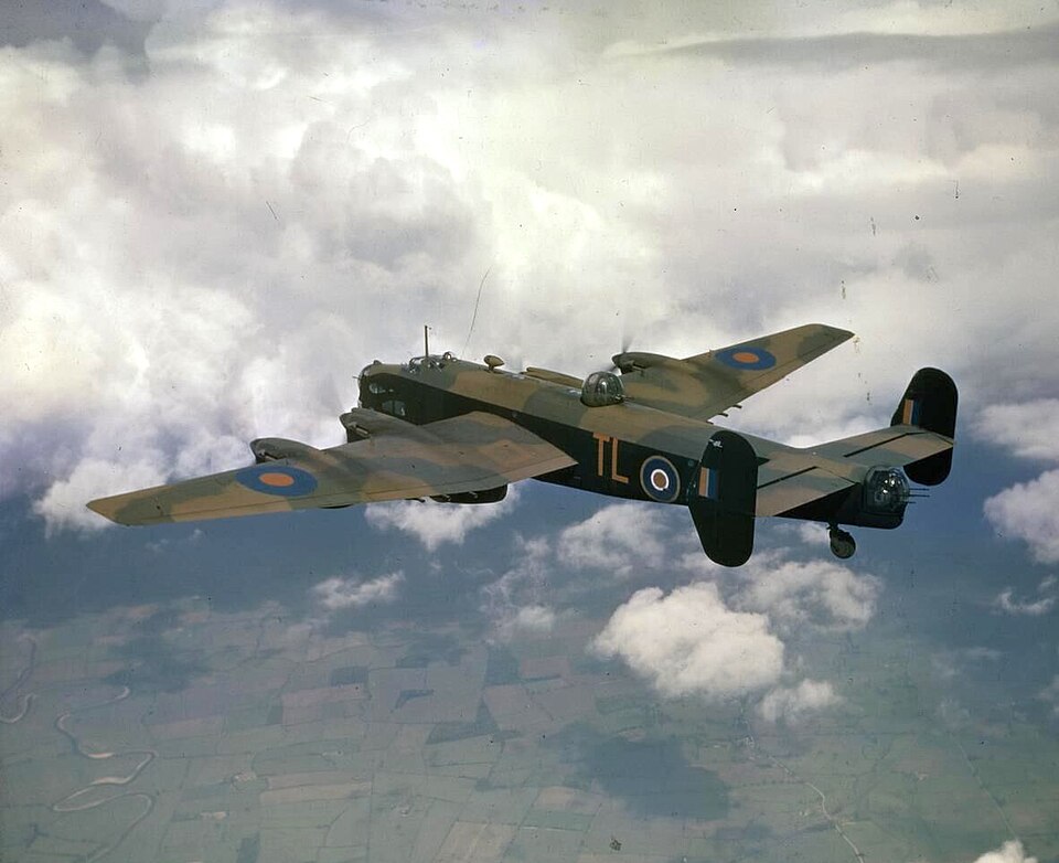 Halifax II 35 Sqn RAF in flight c1942