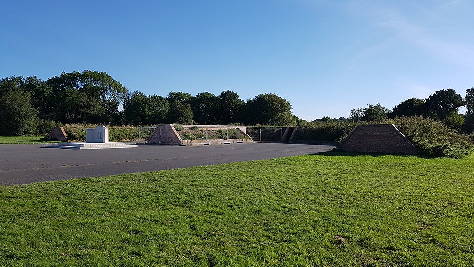 World War II fighter pens at the former airfield of RAF Kenley (1) including commemorative monument